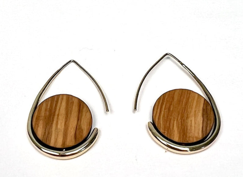 Tear Drop Earrings - Upcycled Olive Wood from Croatia by Madera Design Studio