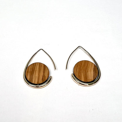 Tear Drop Earrings - Upcycled Olive Wood from Croatia by Madera Design Studio