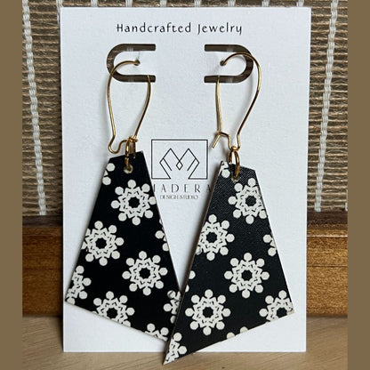 Wholesale Black and White Snowflake Earrings by Madera Design Studio