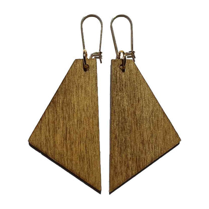 Madera wood dangle earring - back of wood enchanted acorn 