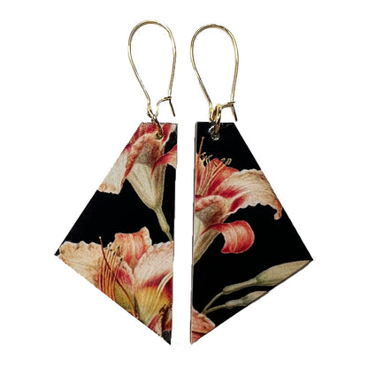 black flower earrings v2 by madera design studio