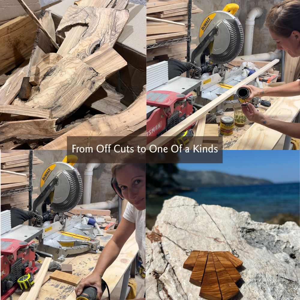 Images of stacey shevlin making one of a kind jewelry it says from off cuts to one of a kinds